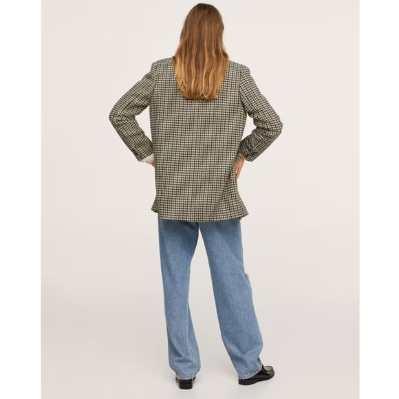 NWT MANGO Houndstooth Wool Blend Coat Oversize - Picture 2 of 12